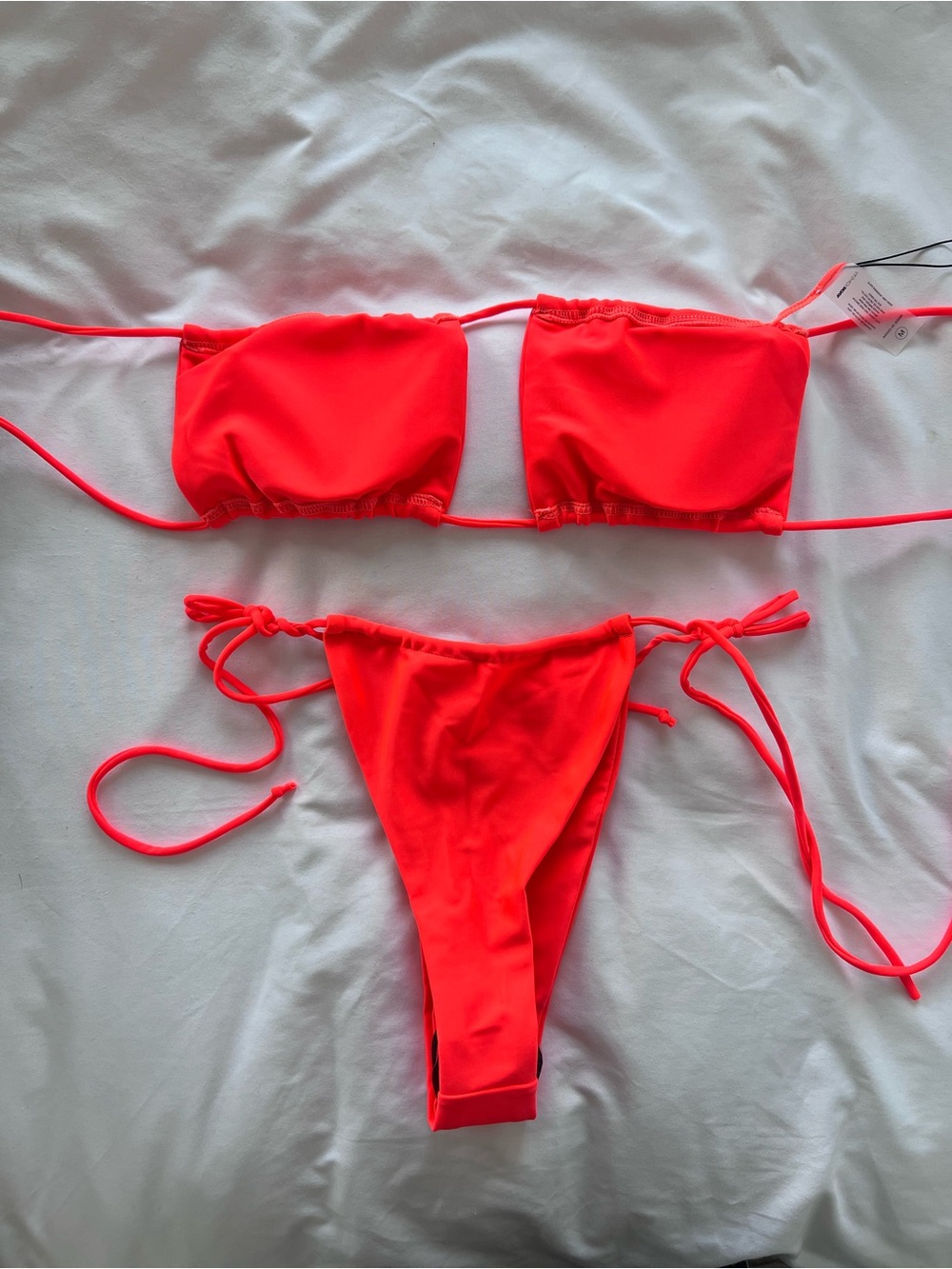 Fashion Nova Red Ruched String Bikini Set - Picture 5 of 5